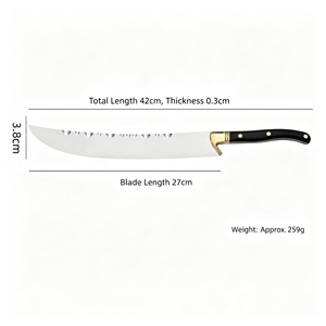 Sable de champán de 27 cm sin afilar, con borde Granton, mango de madera, guardacuchillas de latón, herramienta ceremonial para sabrage, para hostelería, eventos y catering. - Product Image 6