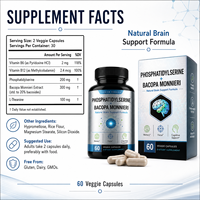 Capsules Nootropiques Avancées Phosphatidylsérine Ginkgo Biloba Complexe de Bacopa pour le Soutien de la Mémoire et le Bien-être Cérébral Quotidien