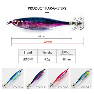 Produzione OEM di Esche Luminose per Calamari in Acqua Salata, 10CM 9.5G, Esche <span class=keywords><strong>Artificiali</strong></span> per Gamberi, Polpi e <span class=keywords><strong>Seppie</strong></span>, per <span class=keywords><strong>Pesca</strong></span> in Mare - Product Image 4