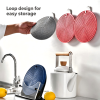 Couvre-plat en silicone de qualité alimentaire, écologique, pliable, résistant à la chaleur, antidérapant, pour casseroles chaudes, cuiseurs à riz, bols, épaissi
