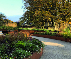 ขอบสวนโลหะทนทานสำหรับงานอุตสาหกรรม ตกแต่งสวนด้วยเหล็กคอร์เทนสไตล์อาร์ตเดโค ปรับแต่งขนาดได้ ใช้งานกลางแจ้ง กันน้ำ - Product Image 5