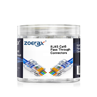 Connecteurs RJ45 traversants personnalisables ZOERAX 50 100 200 pièces pour câbles UTP OD1.2mm Cat6 CAT5E 23 26AWG certifiés CE ROHS