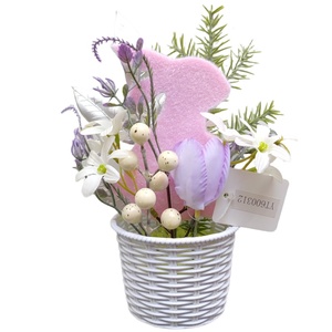Meilleures ventes de fournitures de décoration artisanales faites à la main panier de fleurs de lapin ornement de <span class=keywords><strong>Table</strong></span> panier de lapin personnalisé pour la déco de Noël - Product Image 1