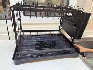 Escurridor de Platos HYRA de 2 Niveles, Escurridor de Platos Grande para Encimera de Cocina con Bandeja de Drenaje, Escurridor de Platos de Acero Inoxidable - Product Image 2