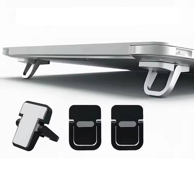 New Mini Travel Portable Small Size Zinc Alloy Invisible Adhesive Foldable Foot Tablet Pad Notebook Laptop Stand