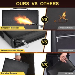 Dossier extensible ignifuge de 10,7 pouces avec fermeture éclair pour le rangement de documents - Product Image 3