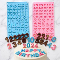 HY Schokoladenformen Buchstaben Zahlen Silikonform für Desserts Kuchendekoration Cupcake-Topper Backzubehör