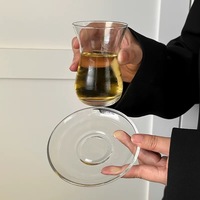 Ensemble de verres à thé turcs de luxe créatifs en forme de tulipe avec soucoupe ronde, écologiques, incassables, compatibles lave-vaisselle, 90 ml