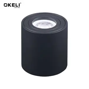 OKELI压铸铝天花板安装灯Gu10向下灯表面圆形聚光灯夹具外壳