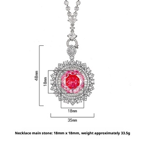 Collar con Colgante de Girasol de Cobre Ecológico con Circonita Cúbica Rosa en Forma de Fruta del Dragón para Uso Diario Femenino - Joyería de Moda - Product Image 2