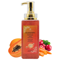 Marque Blanche Produit de Bain Corporel à la Vitamine C, Exfoliant Corporel Biologique Nettoyant en Profondeur, Gel Douche à l'Arbutine, Savon Liquide Biologique