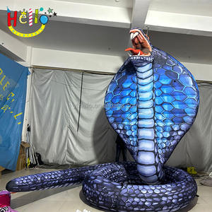 งูเป่าลมยักษ์ งูคอบร้าเป่าลม งูไพธอนเป่าลม ของตกแต่งสัตว์เป่าลมสำหรับฮาโลวีน - Product Image 2