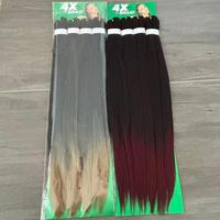 Vente en gros usine 4x 60 pouces 300g Cheveux à tresser pré-étirés Extensions de cheveux synthétiques pour tresses africaines