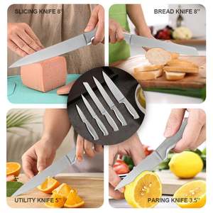 Juego de Cuchillos de Cocina Económico de 5 Piezas, Acero Inoxidable, Juego de Cuchillos Combinados para Pan, Carne, Verduras y Frutas - Product Image 5