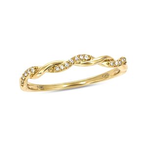 10K Rose Gold Women Twist Anniversary Band Mother's Day <b>Stacking</b> factory custom 1/20cttw ZIRCON Stackable <b>Ring</b> - Product Image 1
