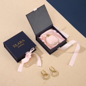 Caja de Regalo para Joyería con Forma de Libro, con Inserto de Esponja Satinada y Cinta, con Logotipo Personalizado, para Collares, Mejora el Atractivo Visual de las Cajas - Product Image 5