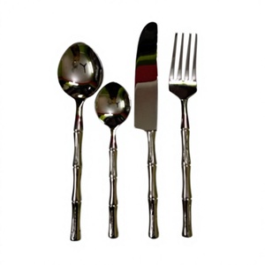 Ensemble de couverts en acier inoxydable au design moderne, cuillère, fourchette, couteau, passe au lave-vaisselle, vaisselle de mariage - Product Image 1