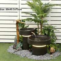 Fontaine décorative personnalisée pour l'extérieur, fontaine à cascade solaire avec lumière LED