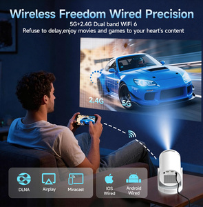 For 400ANSI Auto Android 14 Video Projector Support 8K Native 1080P with Built-in <b>Speakers</b> Wifi6 BT5.4 <b>Portable</b> HY320 Pro - Product Image 6