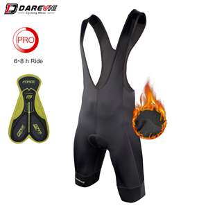 Cuissard de cyclisme Darevie Winter Pro en polaire pour homme, avec rembourrage en gel antidérapant, motif écailles de poisson, <span class=keywords><strong>sous</strong></span>-vêtement de cyclisme - Product Image 1