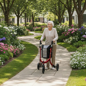 Déambulateur pour personnes âgées et patients en réadaptation, aide à la mobilité extérieure avec poignées réglables pour une stabilité accrue - Product Image 6