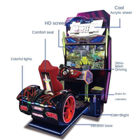 Machine de jeu d'arcade simulateur de course automobile à monnayeur avec volant et écran LCD 37 pouces, jeu de conduite vidéo 3D