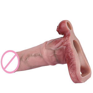 Manicotto del pene del Dildo del cavallo per gli uomini estensione del pene in Silicone manica del cazzo Dildo nodo con cavo - Product Image 4