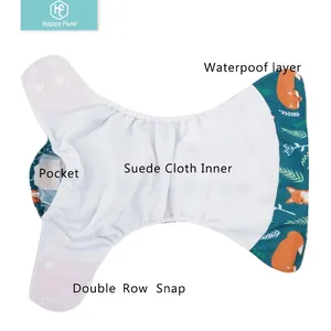 Suede Cloth Diaper Happyflute Ecological Suede Cloth Pocket Diaper Washable And Reusable Baby Cover Nappies Factory Custom Wholesale Diapers