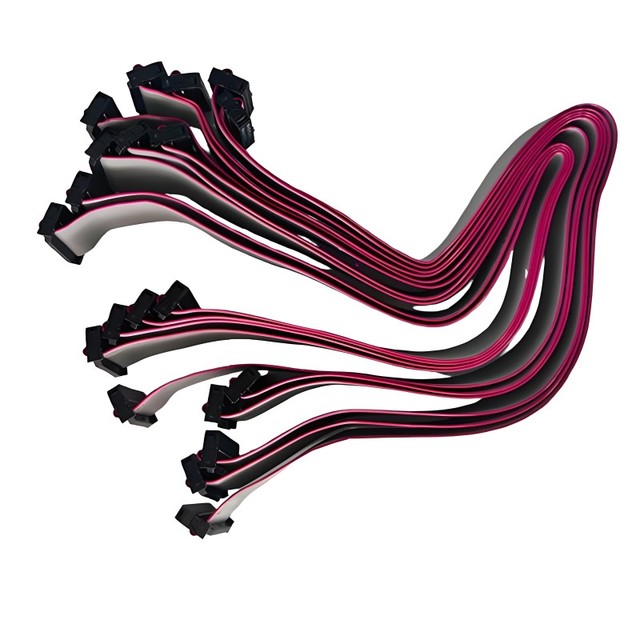 Custom 10 Pin 1.27mm 2mm 2.54mm Pitch IDC Flat Ribbon Cable