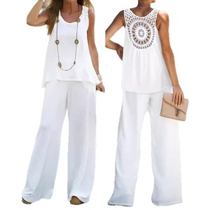 Nuevo Traje <span class=keywords><strong>de</strong></span> Verano sin Mangas <span class=keywords><strong>de</strong></span> Color Sólido con Espalda Descubierta y Encaje para <span class=keywords><strong>Mujer</strong></span> - Product Image 5