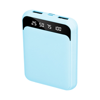 Mini Power Bank Ultra Mince à Double Port USB avec Charge Rapide et Lampe Torche LED 10000 mAh