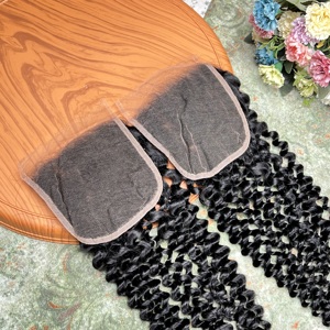 Lace HD transparente pré-épilée 5x5 13x4 13x6, cheveux humains vietnamiens 100% non traités, bouclés profonds, frontal <span class=keywords><strong>et</strong></span> closure - Product Image 2