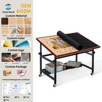 Table de puzzle inclinable de 1500 pièces avec pieds et couvercle, plateau de puzzle réglable en angle et en hauteur avec rangement