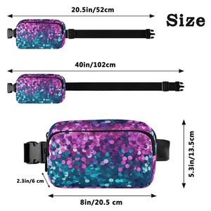 Sac banane de sport imperméable en nylon brillant avec fermeture éclair, sangle d'épaule réglable, idéal pour les activités de plein air – Vente chaude - Product Image 2
