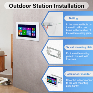 Vidéophone <span class=keywords><strong>Interphone</strong></span> Vidéo Porte-Caméra Porte-Caméra <span class=keywords><strong>Interphone</strong></span> Multi-Appartements Téléphone Vidéo Porte-Caméra 7 Pouces ULTRA FIN - Product Image 3