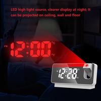 Réveil projecteur de table électronique silencieux avec affichage LED numérique, lumière décorative portable