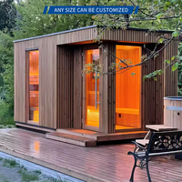 Jardin infrarouge extérieur de douche de vapeur de 4-6 personnes, pièce de sauna de cèdre rouge/pruche de famille nombreuse