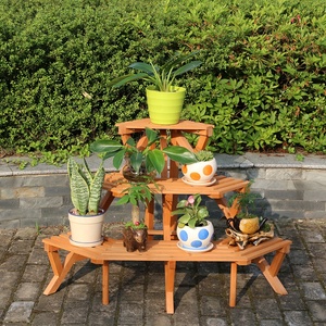 Étagère de plantes de jardin extérieur Offre Spéciale support de plantes en bois coin pot de fleurs présentoir de plantes - Product Image 5