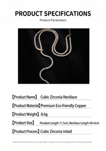 Collana ZHENXUN Vintage <span class=keywords><strong>di</strong></span> Lusso con Serpente che Morde il Proprio Coda, Scheletro, Placcata in Oro 24K, con Zirconi, Regalo per Donna - Product Image 3