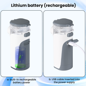 <span class=keywords><strong>Nebulizer</strong></span> Mesh Portabel Medis Warna Abu-abu Terbaru 2025 Grosir dengan Kemasan OEM, Termasuk Masker Dewasa dan Masker Anak - Product Image 5