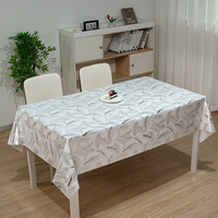 Nappe rectangulaire noire à imprimé floral RNPT avec logo, en tissu PVC tissé, imperméable, pour extérieur