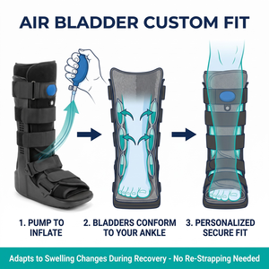 Bota Ortopédica con Soporte de Aire para Rodilla, Antideslizante, con Ranuras para Correas Integradas, para Esguinces de Tobillo, Lesiones Traumáticas de Pie y Rehabilitación - Product Image 3