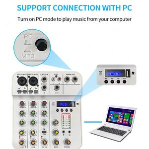 TNH MC-4P High Quality 4 Channels Power Mixer Usb <strong>Interface</strong> <strong>DJ</strong> <strong>Controller</strong> Power Mixer Console for Home Music Karaoke - Product Image 3