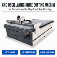 Machine de découpe CNC à couteau oscillant pour moulures de cadres, passe-partouts, panneaux acryliques et supports avec rainure en V à 45 degrés