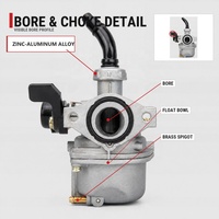 Carburateur PZ19 de 19 mm pour moteur de moto 4 temps de 50 cc, 70 cc, 90 cc, 110 cc, 125 cc, quad, ATV, dirt bike, kart
