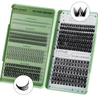 Kit de cils en grappe synthétiques en forme d'éventail - DIY, sans cruauté, épaisseurs mixtes, avec logo personnalisé