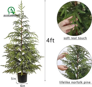 Nhân tạo 4ft norfolk thông topiary cây cây bụi cây trồng trong chậu cho hiên trước cửa văn phòng trang trại trang trại nhà vườn trang trí - Product Image 2