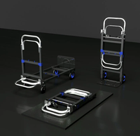 Chariot utilitaire pliable en aluminium 2 en 1, capacité de charge de 300 lb, pour déplacer les bagages et les boîtes