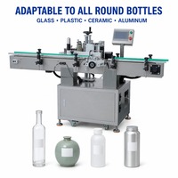 Machine d'étiquetage entièrement automatique en acier inoxydable, étiqueteuse autocollante avec support de rouleau d'étiquettes pour usine de jus