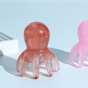 Peigne de massage du cuir chevelu en résine personnalisé pour tête de pieuvre Traitement d'<span class=keywords><strong>acupuncture</strong></span> traditionnel Massage Gua Sha Outil de spa pour cheveux - Product Image 6